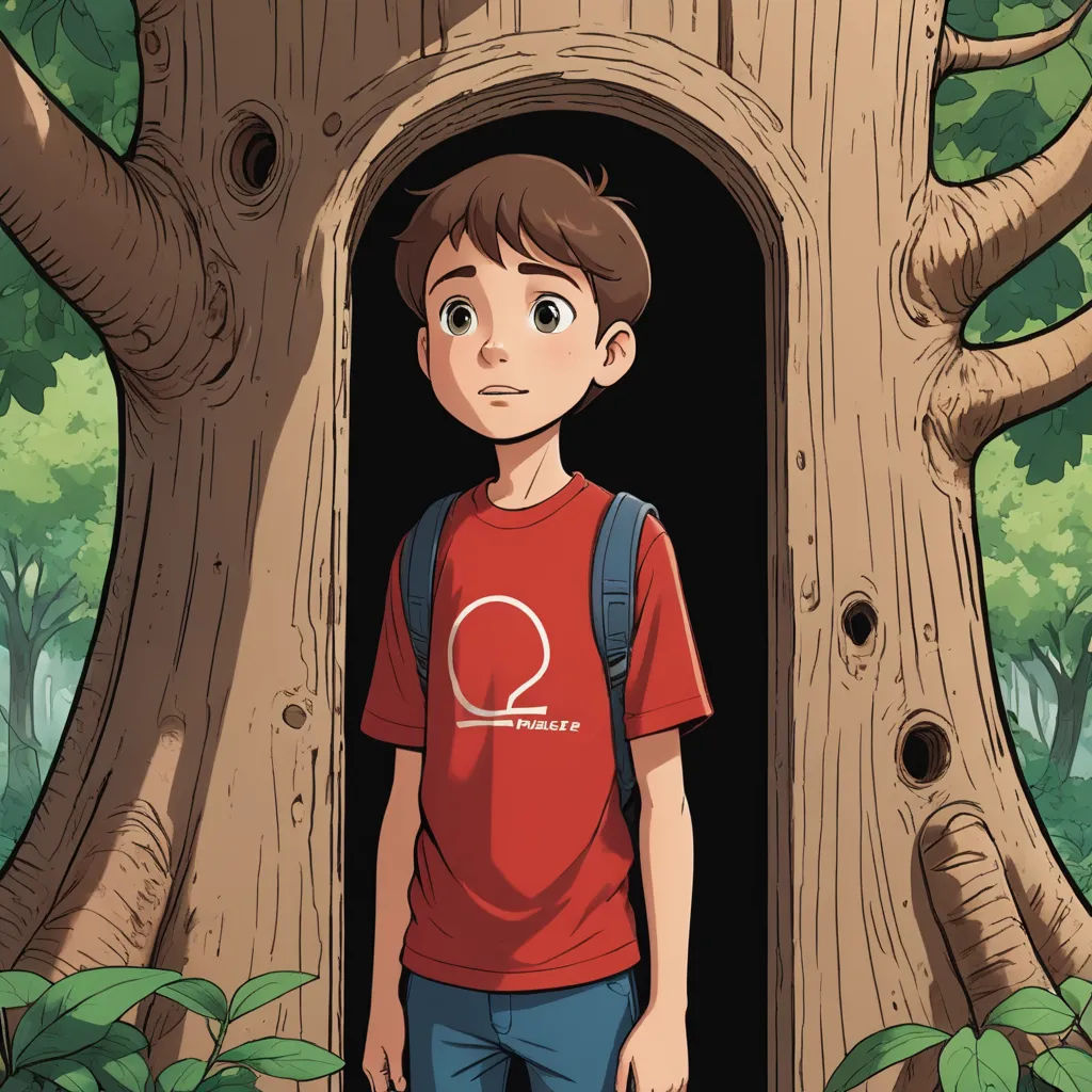 a boy standing in a treehouse with a backpack on his back and a number 2 on his shirt, environmental art, a storybook illustration, Aaron Jasinski, ghibli