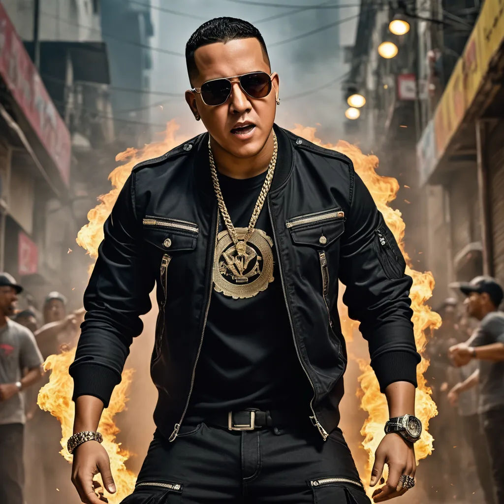 a man in a black jacket and sunglasses standing in front of a fire with a group of people behind him, private press, computer graphics, Altichiero, promotional image
