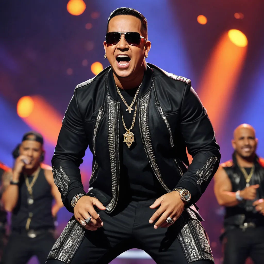 a man in a black jacket and sunglasses singing on stage with other men in black outfits behind him and a microphone, private press, a photo, Altichiero, promotional image
