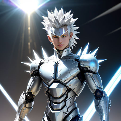 a character from the video game final fantasy standing in front of a bright light and a black background with white lines