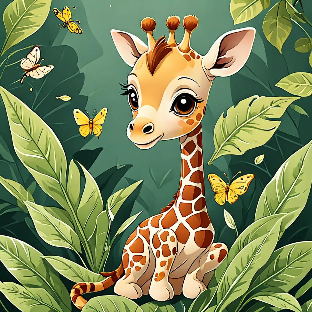The Lonely Giraffe and the Yellow Butterfly