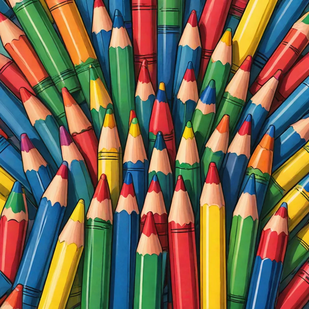 a bunch of colored pencils are arranged in a pattern on a white background, with a black border, crayon art, an ultrafine detailed painting, Chris LaBrooy, full color