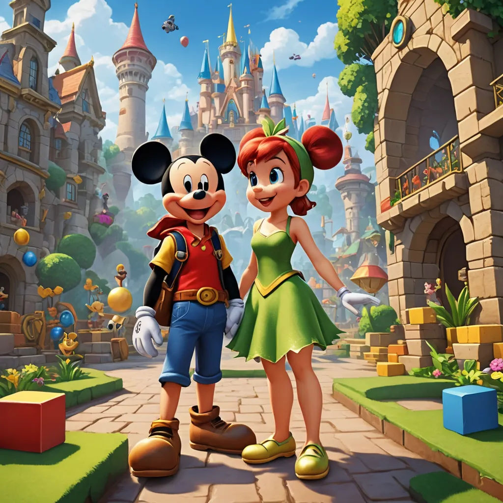a couple of people that are standing in the dirt near a castle with a castle in the background and a castle in the background, sots art, concept art, disney, rossdraws global illumination