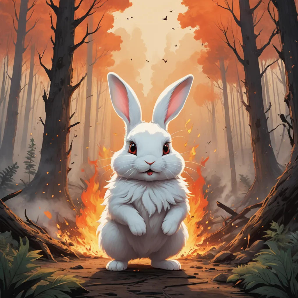 The Courageous Rabbit and the Forest Fire
