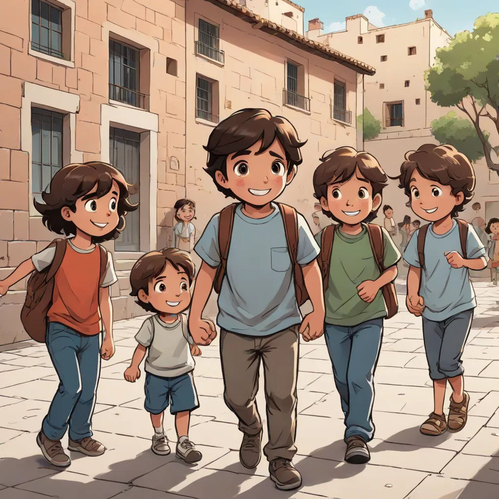 a group of people walking down a street next to a building with a clock on it's side, paris school, a comic book panel, Brothers Hildebrandt, official art