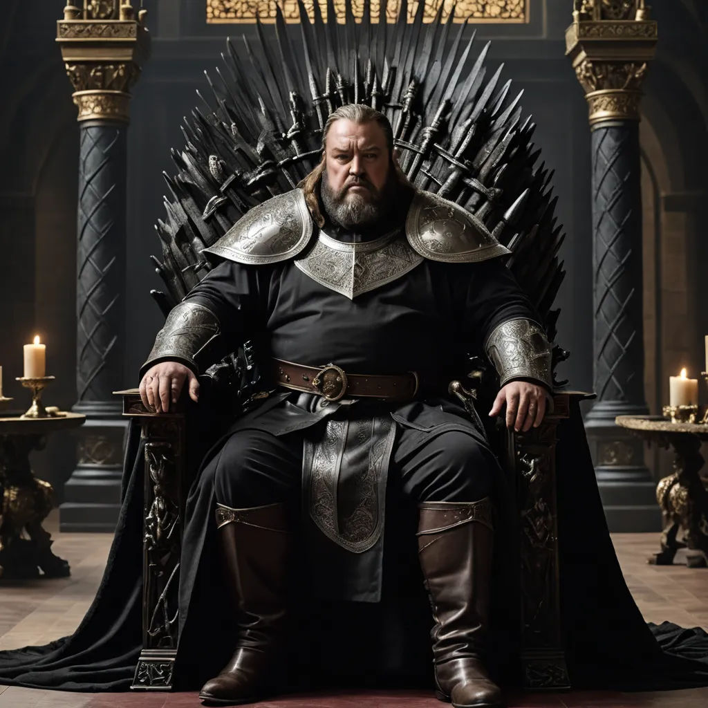 a man sitting on a throne with a sword in his hand and a candle in the other hand in front of him, dau-al-set, a poster, Clovis Trouille, game of thrones