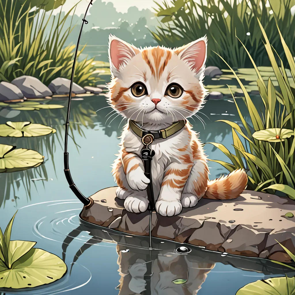 小猫钓鱼