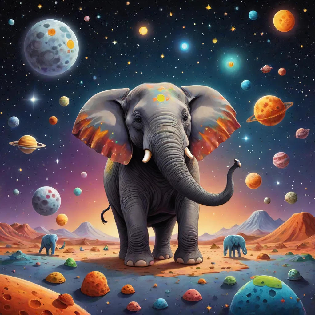 An Elephant's Luncheon on the Moon