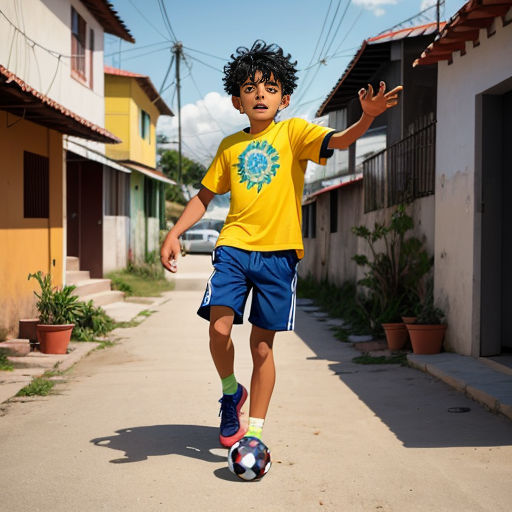 Um Desenho De Linha Contínua De Jovem Jogador De Futebol Talentoso