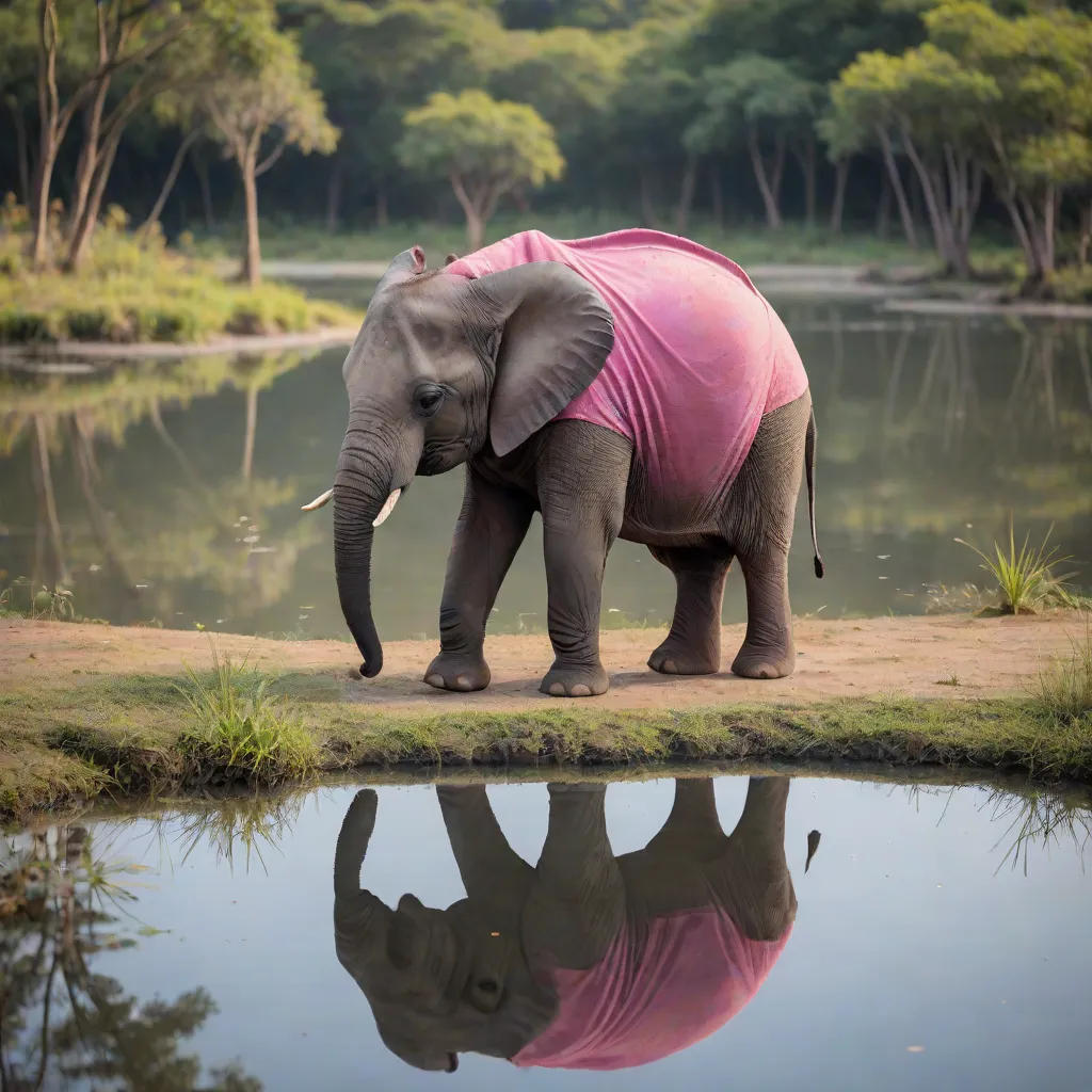 The Little Elephant and His Reflection