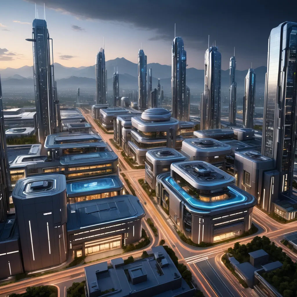 a futuristic city with a lot of tall buildings and a lot of cars on the road in front of it, afrofuturism, a detailed matte painting, Edi Rama, cyberpunk city