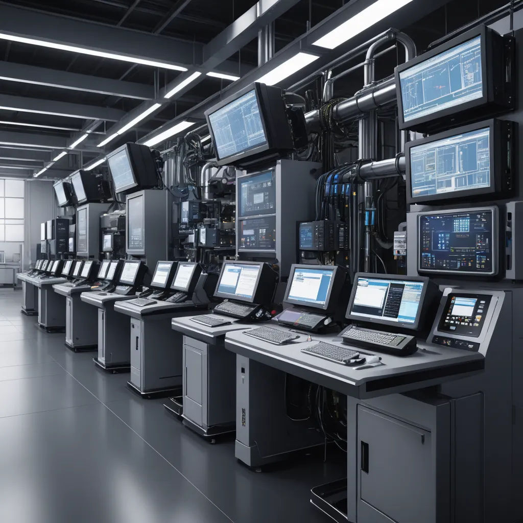 a room with many computers and monitors on the wall and floor, all in black and white, with a large window, les automatistes, a computer rendering, Dahlov Ipcar, kyoto studio