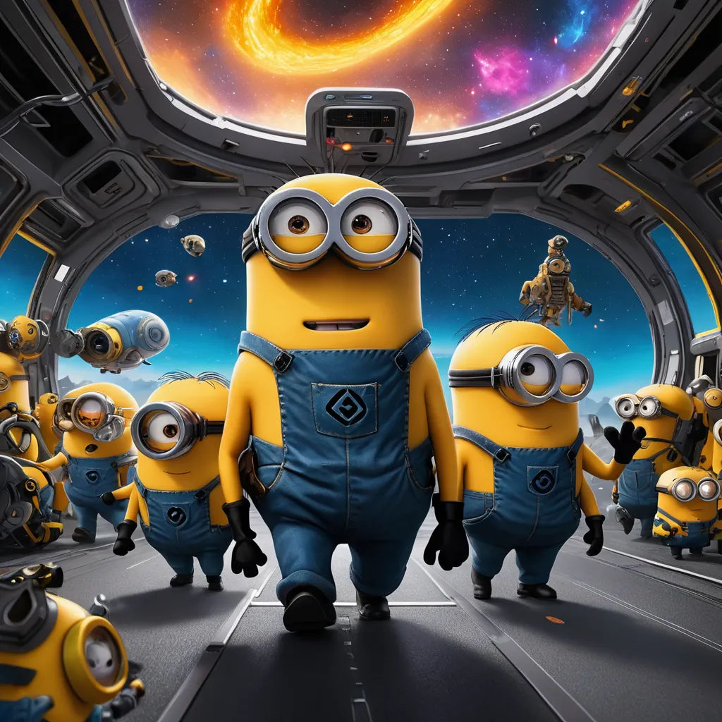 a group of minions walking down a hallway in a movie poster for the movie despicable me 2, incoherents, a poster, Edward George Handel Lucas, imax 70 mm footage