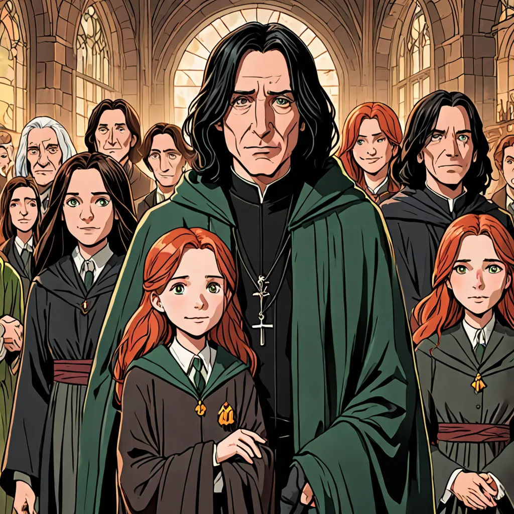 a cartoon of a man in a green robe surrounded by people in robes and robes, and a woman in a red dress, les nabis, poster art, Colin Middleton, official art