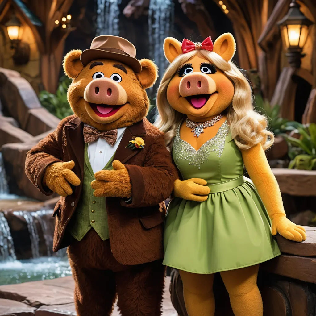 a couple of people that are standing next to each other in front of a waterfall and a waterfall house, regionalism, a character portrait, Andries Both, promotional image