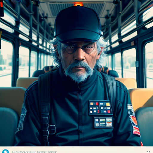 a man in a star wars outfit on a bus with a hat on his head and a star wars sticker on his jacket