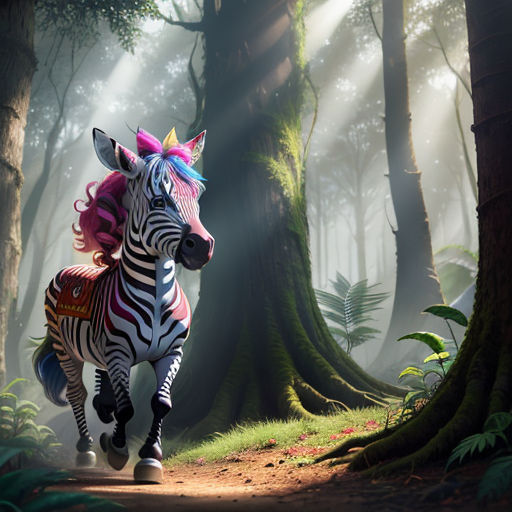 rainbow zebra jungle