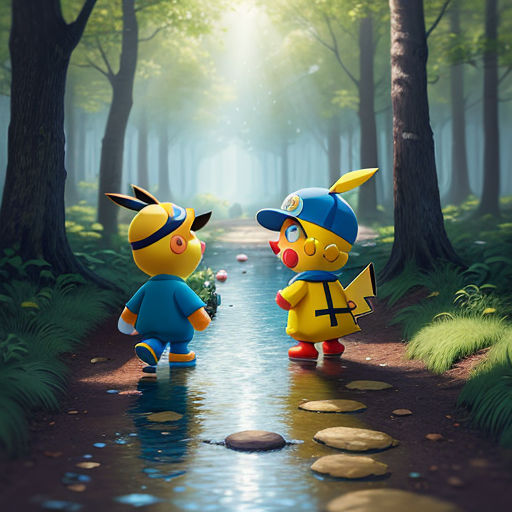 Forest Pokemon, cute, nature, pokemon, pikachu, HD wallpaper