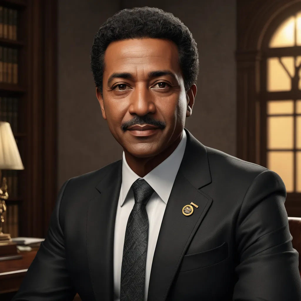 a man in a suit and tie sitting in a chair in a room with a lamp and a bookcase, photorealism, a character portrait, Derek Hill, ultra realistic illustration