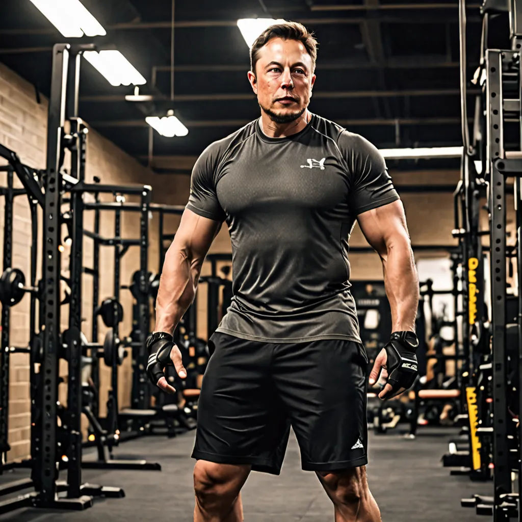 a man standing in a gym with a barbell in his hand and a weight machine in the background, futurism, a stock photo, Dan Luvisi, cyborg