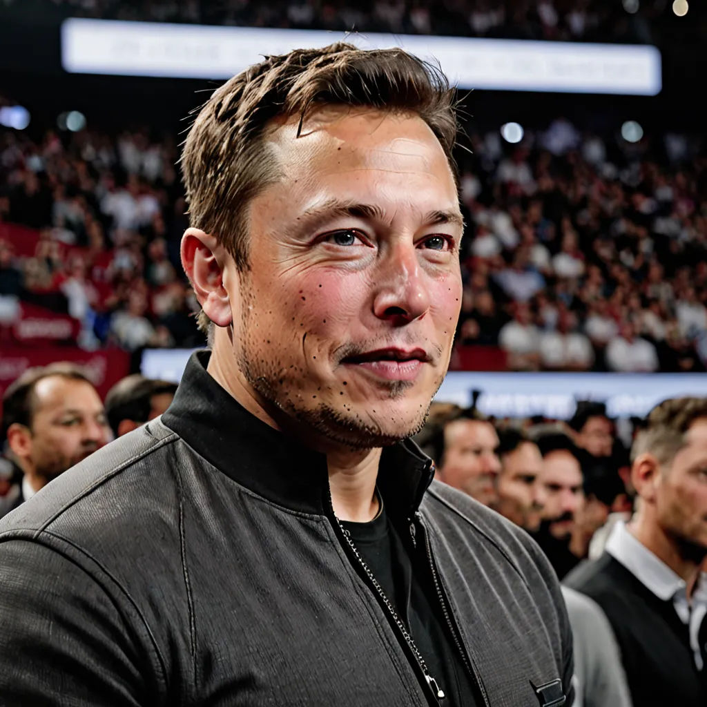 a man with a black jacket and a crowd of people in the background at a sporting event in a stadium, futurism, a colorized photo, Enki Bilal, ue 5
