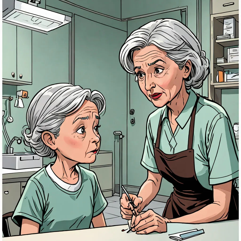 a woman and a child are sitting at a table in a kitchen, one of them is writing on a clipboard, neoplasticism, a comic book panel, Chris Ware, graphic novel