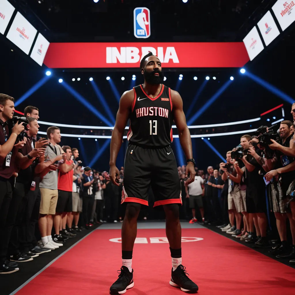 a man standing on a basketball court with a crowd of people behind him taking pictures of him and the basketball, process art, a poster, Art Green, photo real