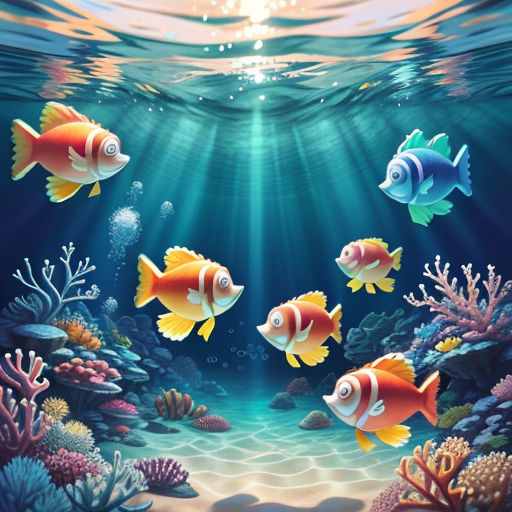 a group of fish swimming in the ocean under water illustration illustration of a group of fish swimming in the ocean under water
