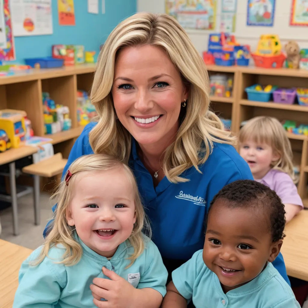 a woman and two children in a classroom with a teacher smiling at the camera and smiling at the camera, american barbizon school, a stock photo, Evelyn Abelson, promotional image