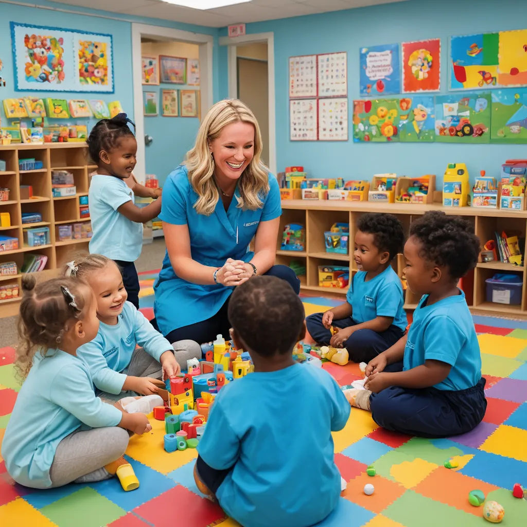 a woman is playing with children in a room with toys and books on the floor and a colorful rug, american barbizon school, a stock photo, Evelyn Abelson, promotional image