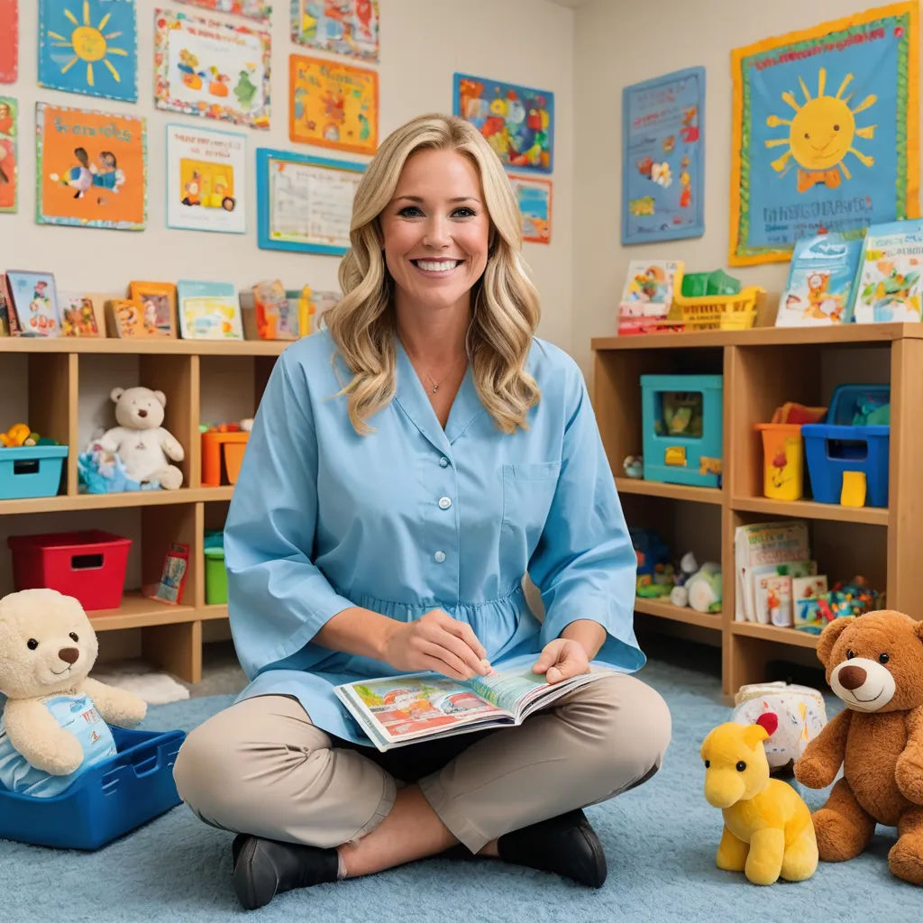 a woman sitting on the floor reading a book with stuffed animals around her in a child's room, remodernism, a stock photo, Evelyn Abelson, promotional image