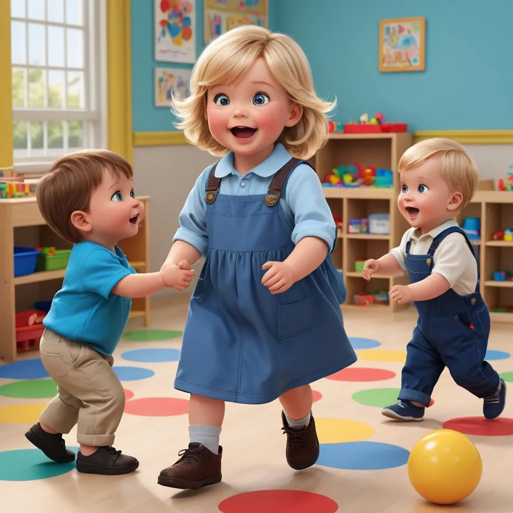 a group of children playing with a ball in a room with toys and a bookcase in the background, photorealism, a stock photo, Caroline Lucy Scott, promotional image