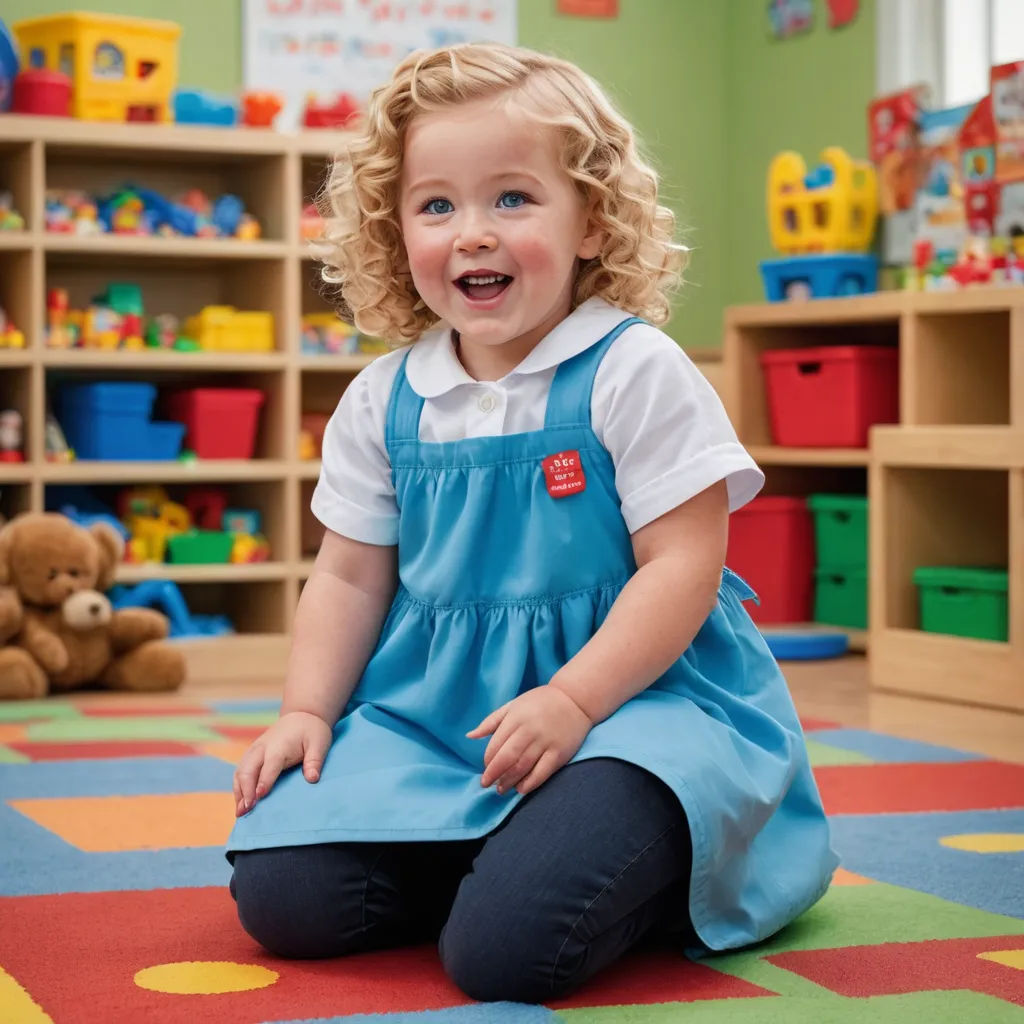 a little girl sitting on the floor in a play room smiling at the camera with a teddy bear nearby, american barbizon school, a stock photo, Caroline Lucy Scott, studio photography