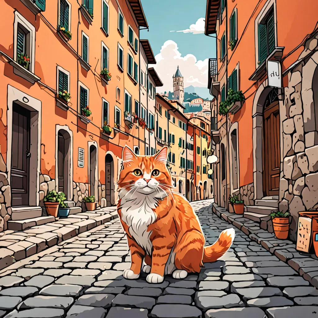 The Adventures of Cosmo the Fluffy Orange Cat in Italy