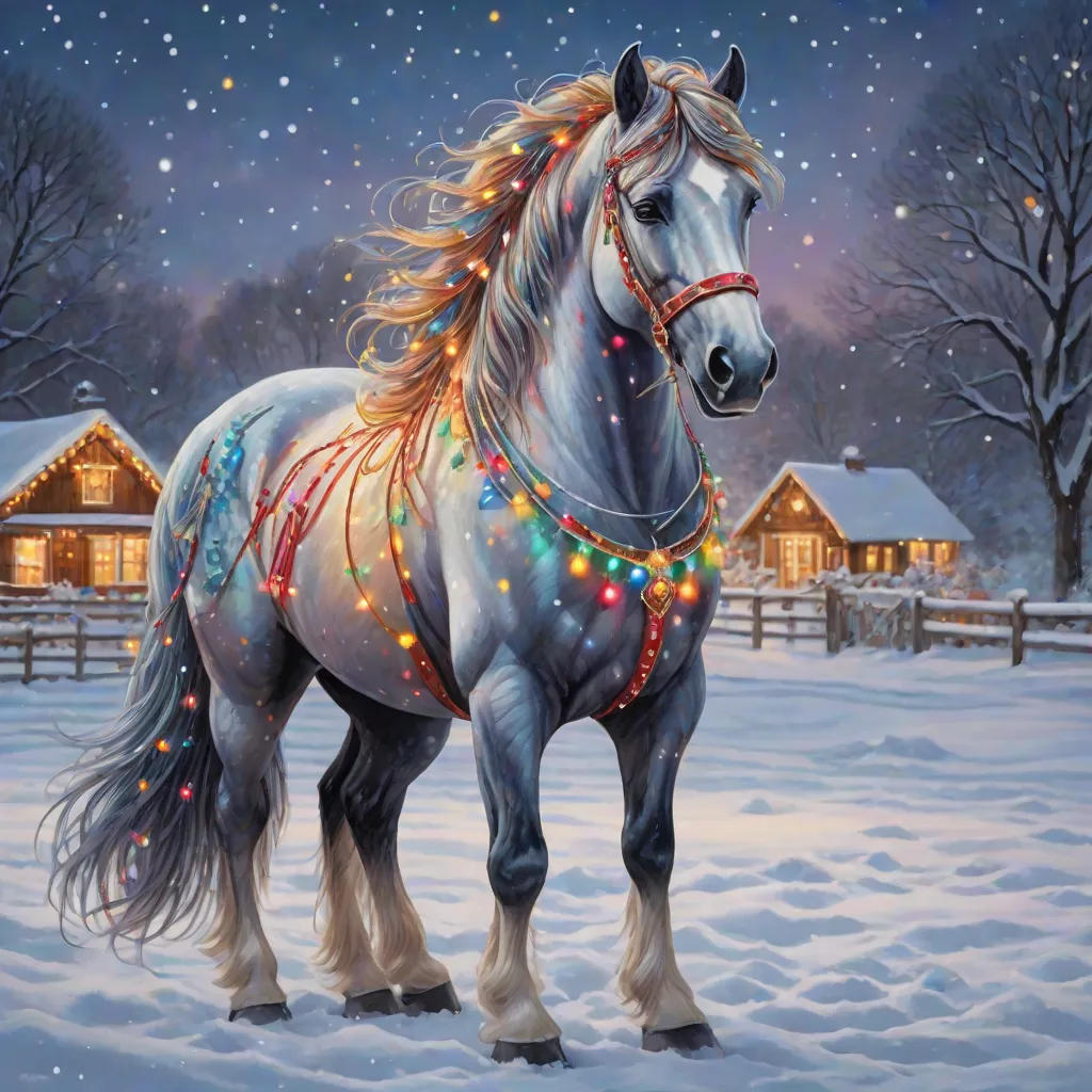 Whimsical Christmas Horses