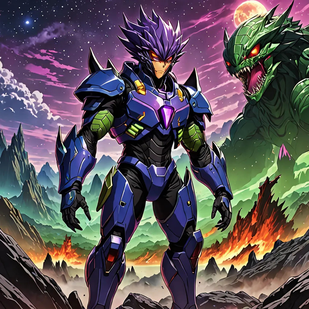 a cartoon character standing in front of a giant monster with a huge head and a huge body of hair, sots art, poster art, Adam Rex, official art