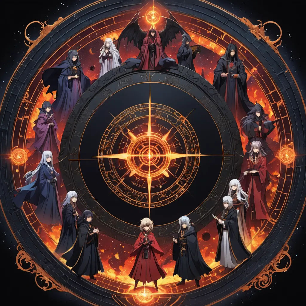 a circle of people with a star in the middle of it and a star in the middle of the circle, rayonism, poster art, Aya Goda, official art