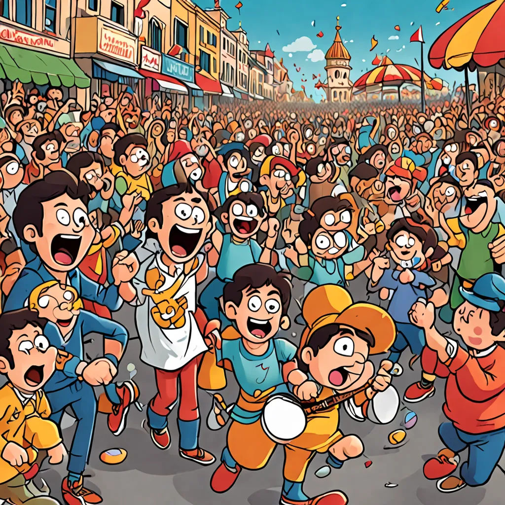 a crowd of people standing around each other in front of a building with a clock tower on top of it, samikshavad, a comic book panel, Altoon Sultan, official art