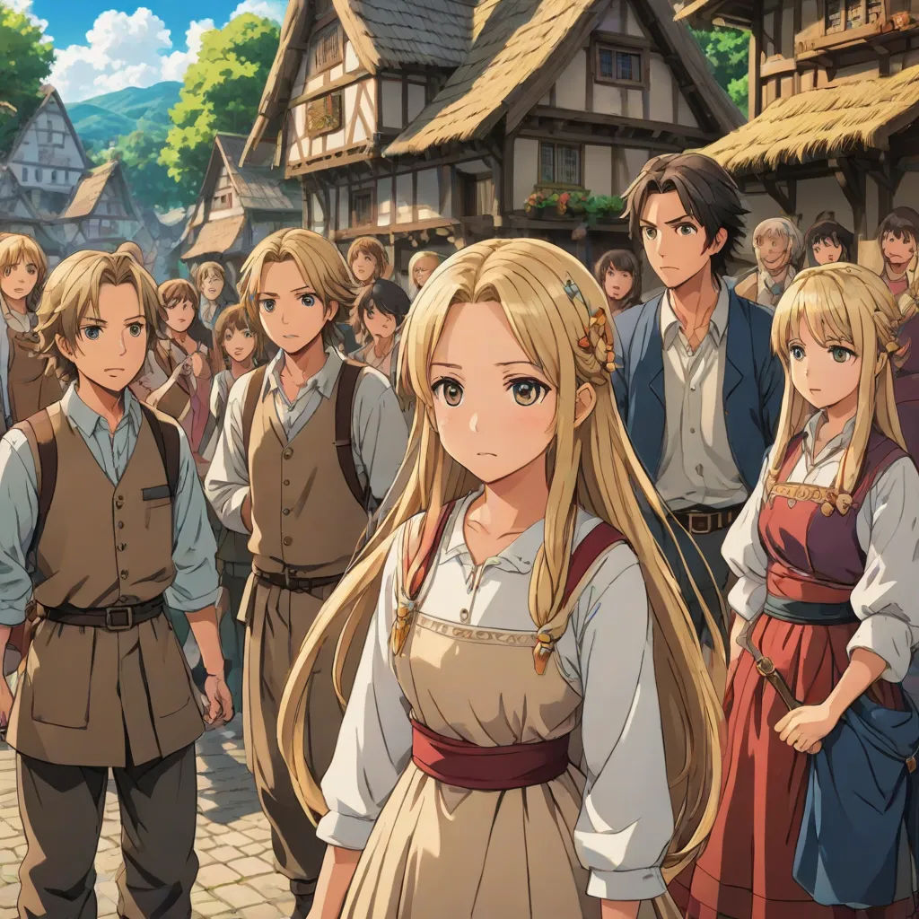 a group of people standing in front of a building with a crowd of people standing around them in front of them, sots art, concept art, Cedric Seaut (Keos Masons), official art