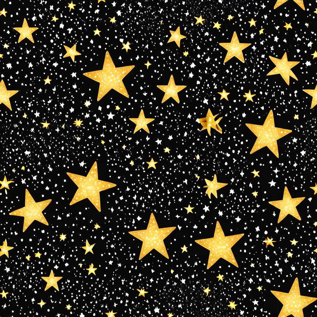 a black background with gold stars on it and white stars on the bottom of the image and a black background with gold stars on it, space art, a storybook illustration, Felix-Kelly, stars