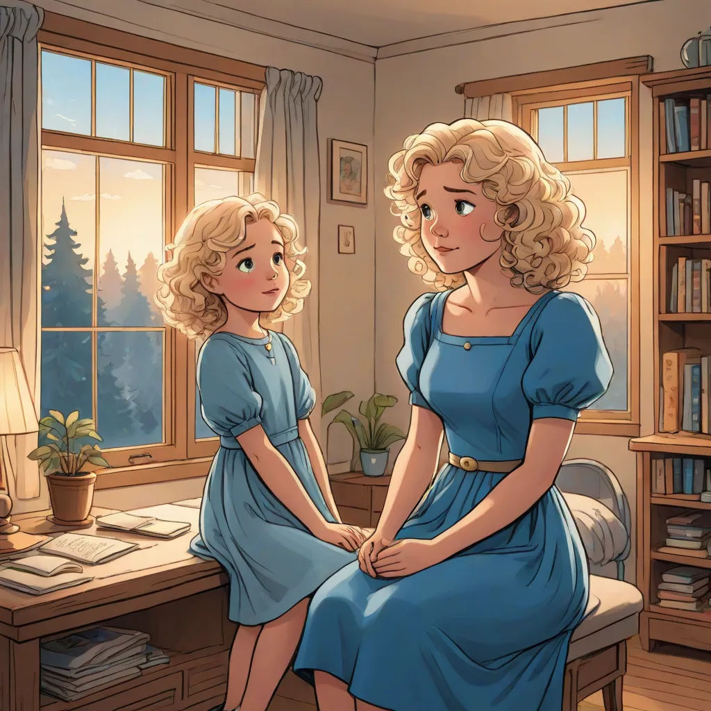 a couple of women sitting next to each other in a room with a window and a desk with a computer, remodernism, a storybook illustration, Brothers Hildebrandt, storybook illustration