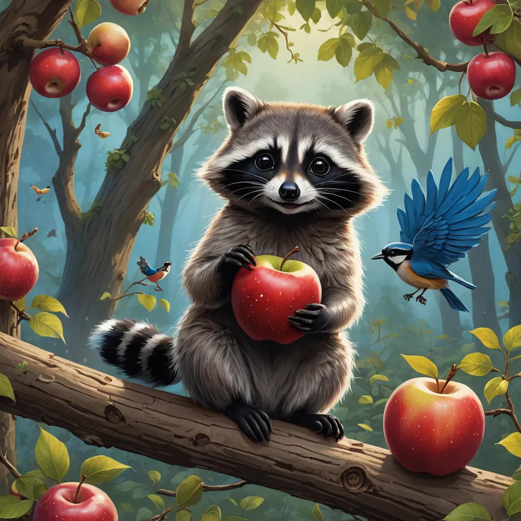 The Little Raccoon's Apple Adventure