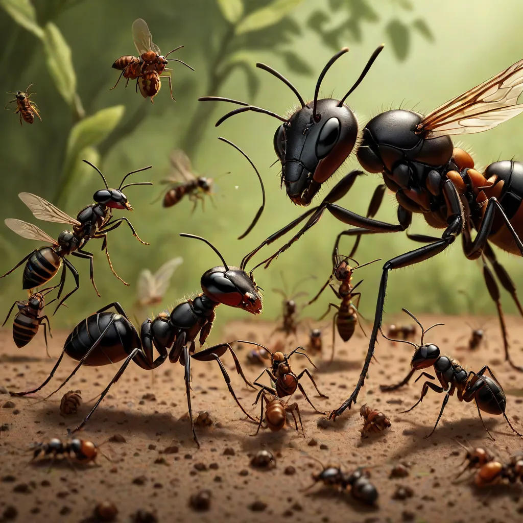 The Ants' Valor: Battle Against the Hornet Warriors