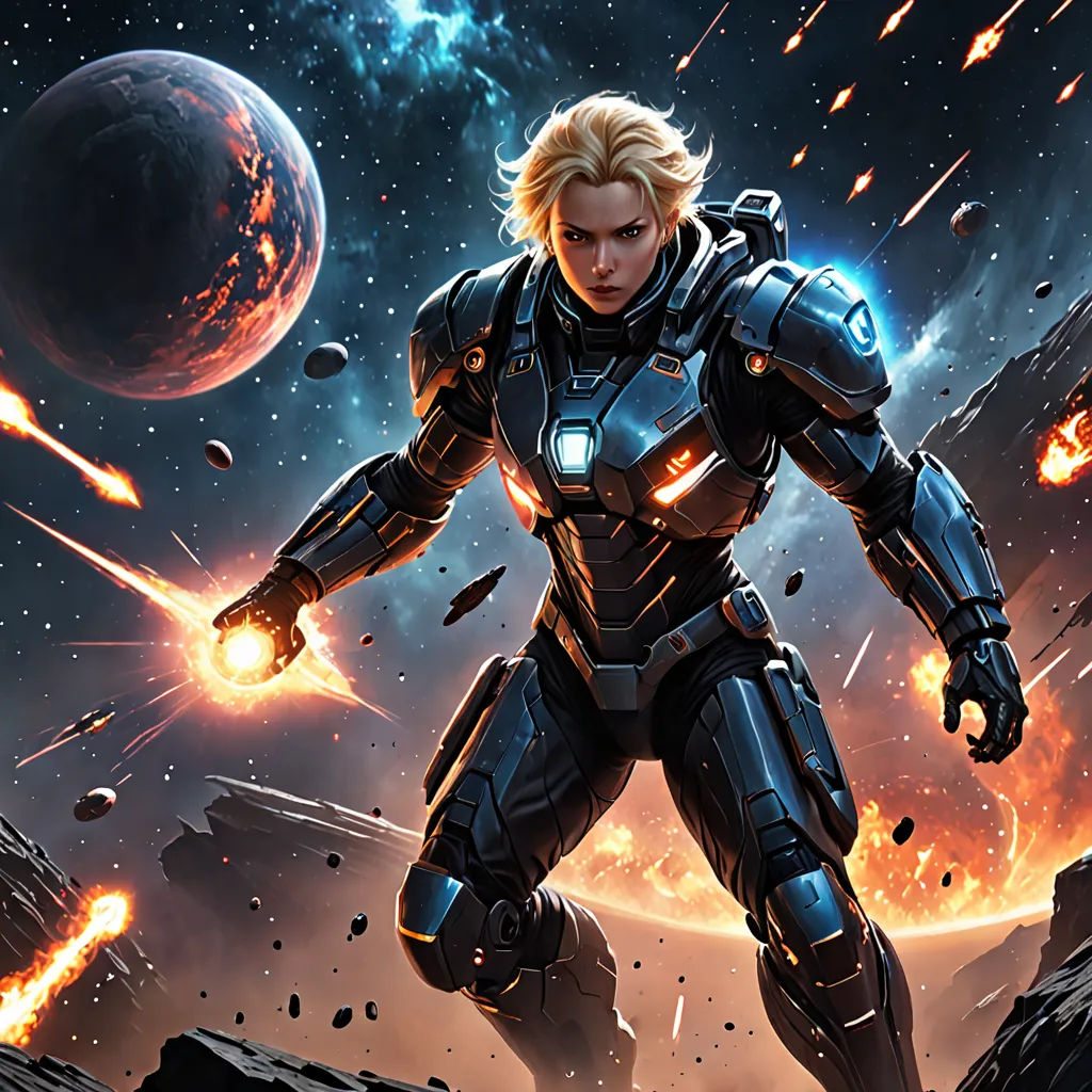 a man in a space suit is surrounded by rockets and planets in the background, with a planet in the foreground, space art, concept art, Aleksi Briclot, mass effect