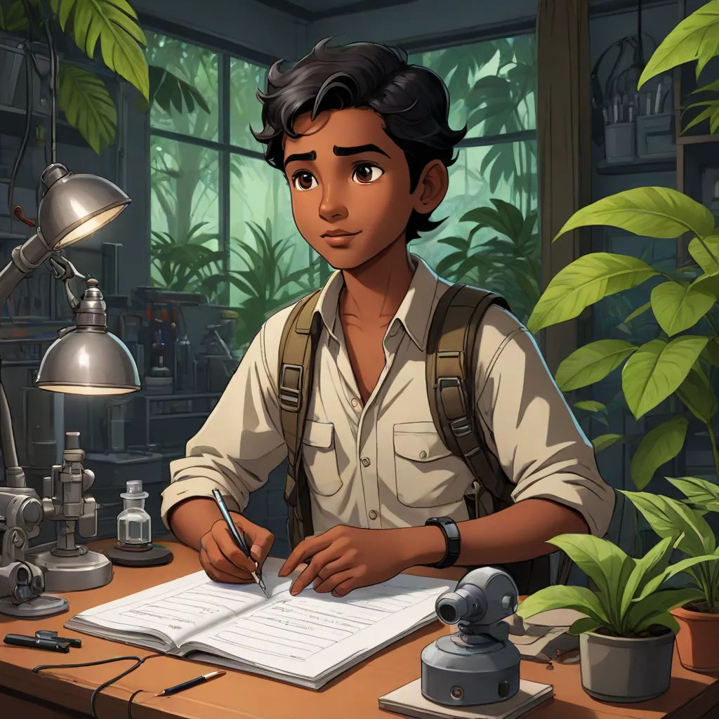 a man sitting at a desk writing on a piece of paper with a lamp on the side of it, serial art, a character portrait, Cliff Childs, promotional image
