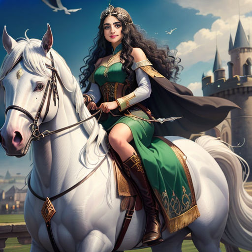 Princess Yasmin and her Winged White Horse