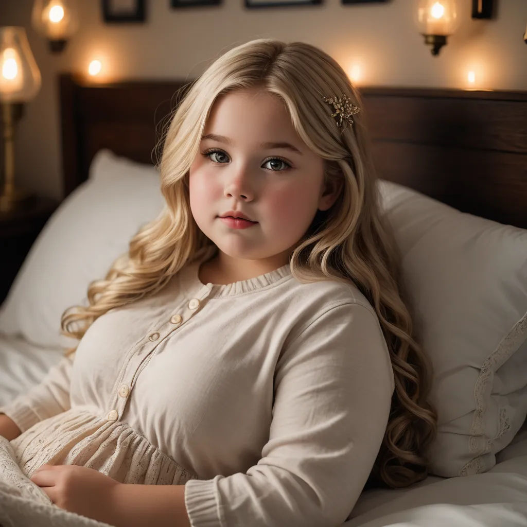 a young girl is sitting on a bed with a blanket on her stomach and a lit candle in the background, rococo, a photorealistic painting, Chase Stone, kai carpenter