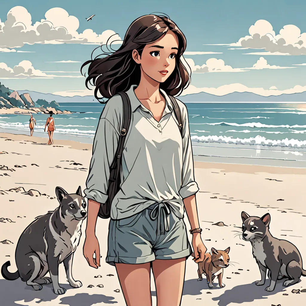 The Beach Girl and Her Animal Friends