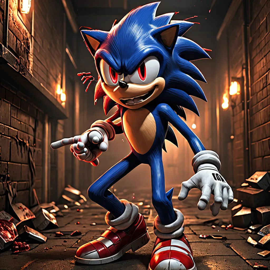a cartoon character is holding a gun in a room with debris on the floor and a brick wall behind him, sots art, a 3D render, Dom Qwek, unreal engine 5 quality render