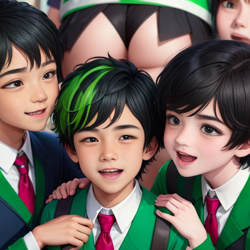 a group of children in school uniforms posing for a picture together with their teacher and teacher in the background